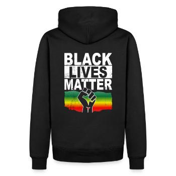 Black Lives Matter - Männer Premium Bio Hoodie - Schwarz - Hinten - Nico (187cm)