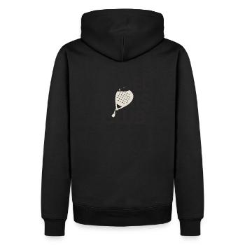 padel tennis club logo raquette - Sweat à capuche Premium bio Homme - noir - Dos - Nico (187cm)