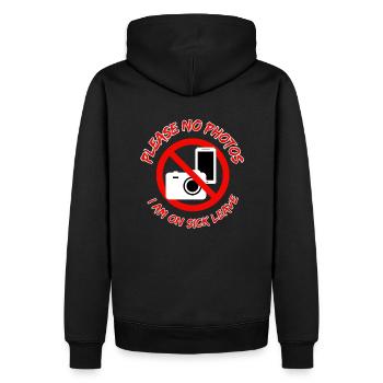Bitte keine Fotos - Bin Krankgeschrieben - Männer Premium Bio Hoodie - Schwarz - Hinten - Nico (187cm)