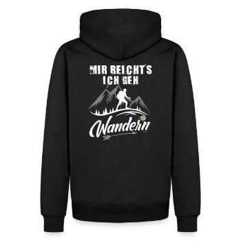MIR REICHTS - ICH GEH WANDERN - Männer Premium Bio Hoodie - Schwarz - Hinten - Nico (187cm)