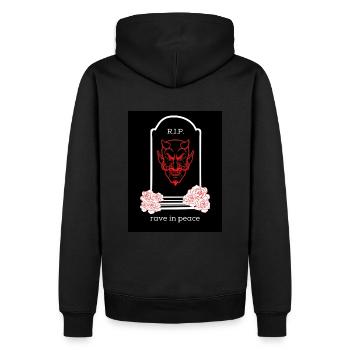 Rave in Peace Techno Shirt - Männer Premium Bio Hoodie - Schwarz - Hinten - Nico (187cm)