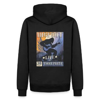 Bigfoot lustige Band Shirt Parodie - Männer Premium Bio Hoodie - Schwarz - Hinten - Nico (187cm)