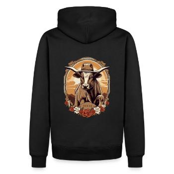 Texas Bullenreiter - Männer Premium Bio Hoodie - Schwarz - Hinten - Nico (187cm)
