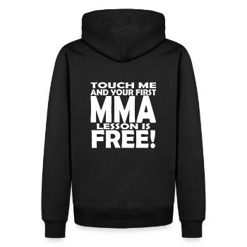 MMA Lesson - Men’s Premium Organic Hoodie - black - Back - Nico (187cm)