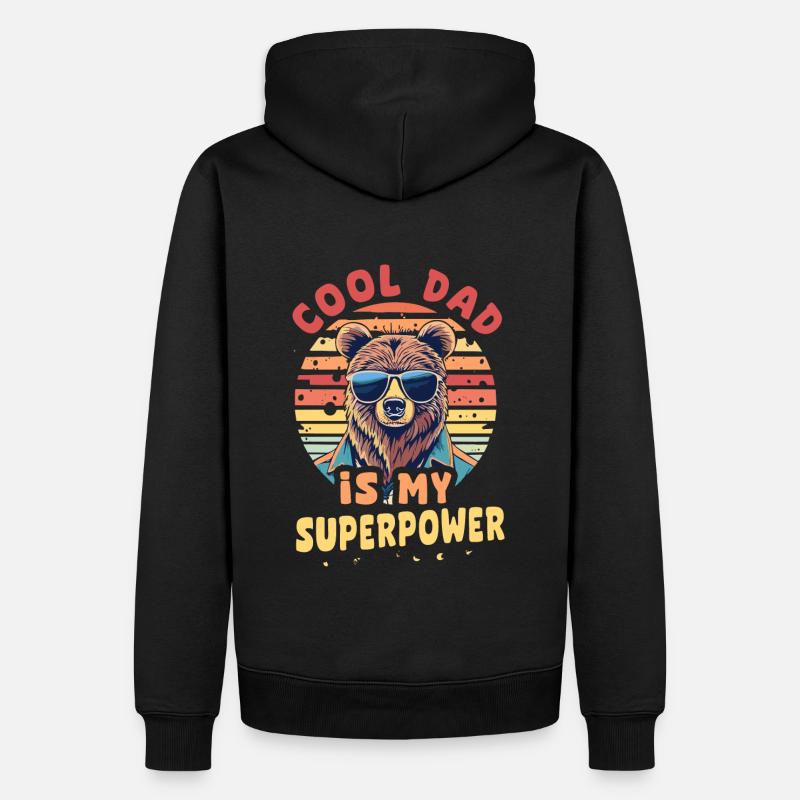 cool dad is my superpower - Sweat à capuche Premium bio Homme - noir