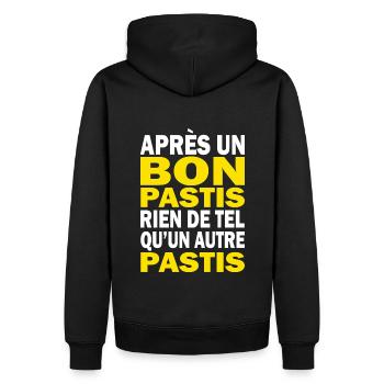 un bon pastis humour - Sweat à capuche Premium bio Homme - noir - Dos - Nico (187cm)