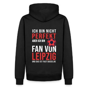 Football Leipzig fan football Soccer, Fussball - Männer Premium Bio Hoodie - Schwarz - Hinten - Nico (187cm)