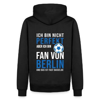 Football Berlin fan football Soccer, Fussball - Männer Premium Bio Hoodie - Schwarz - Hinten - Nico (187cm)