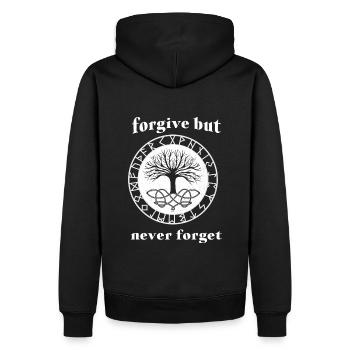 Forgive but never forget - Männer Premium Bio Hoodie - Schwarz - Hinten - Nico (187cm)