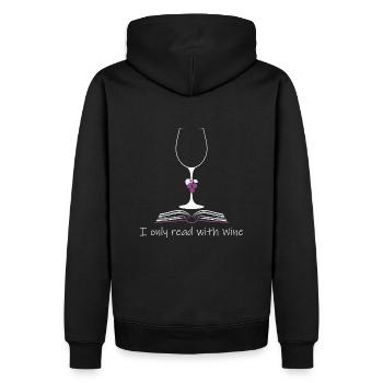 Ich lese nur beim Wein - Männer Premium Bio Hoodie - Schwarz - Hinten - Nico (187cm)
