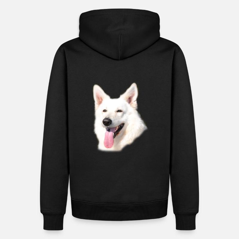 Weißer Schäferhund - Männer Premium Bio Hoodie - Schwarz
