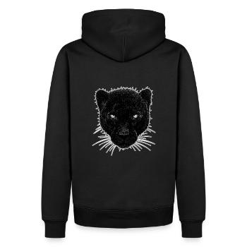 Panthère - panthère noire - chat sauvage au design unique - Sweat à capuche Premium bio Homme - noir - Dos - Nico (187cm)