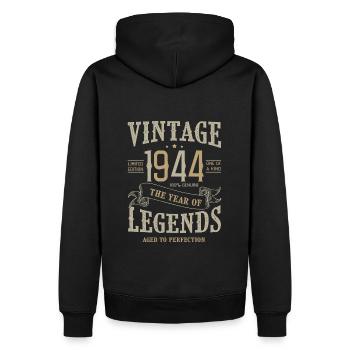 1944 Jahrgang 1944 Geburtstag - Männer Premium Bio Hoodie - Schwarz - Hinten - Nico (187cm)