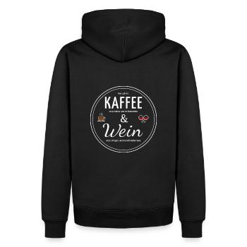 Gib mir Kaffee, gib mir Wein! - Männer Premium Bio Hoodie - Schwarz - Hinten - Nico (187cm)