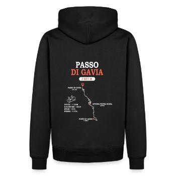 Vélo velo passo di Gavia Ponte di Legno - Sweat à capuche Premium bio Homme - noir - Dos - Nico (187cm)