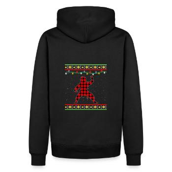 Karaté Noël - Sweat à capuche Premium bio Homme - noir - Dos - Nico (187cm)