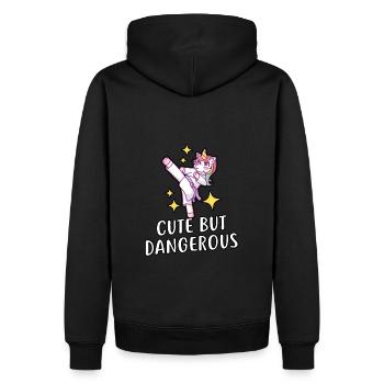 Karaté mignon mais licorne - Sweat à capuche Premium bio Homme - noir - Dos - Nico (187cm)