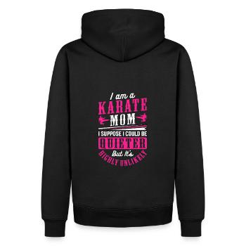Maman karaté - Sweat à capuche Premium bio Homme - noir - Dos - Nico (187cm)