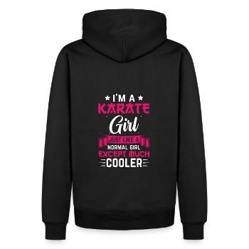 Je suis une fille de karaté - Sweat à capuche Premium bio Homme - noir - Dos - Nico (187cm)