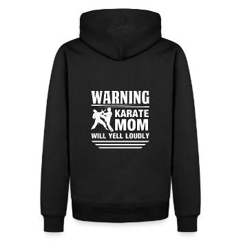 Warnung Karate Mama wird laut schreien - Männer Premium Bio Hoodie - Schwarz - Hinten - Nico (187cm)