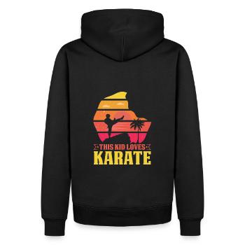 Dieses Kind liebt Karate - Männer Premium Bio Hoodie - Schwarz - Hinten - Nico (187cm)