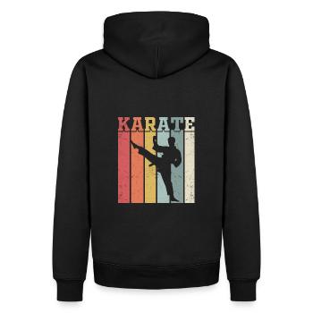 Karate - Männer Premium Bio Hoodie - Schwarz - Hinten - Nico (187cm)