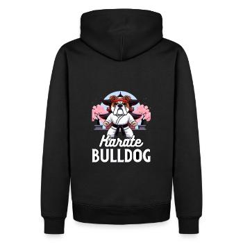 Karaté Bouledogue - Sweat à capuche Premium bio Homme - noir - Dos - Nico (187cm)