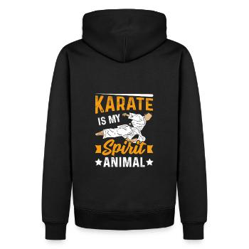 Le karaté est mon animal spirituel - Sweat à capuche Premium bio Homme - noir - Dos - Nico (187cm)