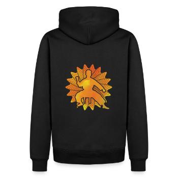 Karate - Männer Premium Bio Hoodie - Schwarz - Hinten - Nico (187cm)