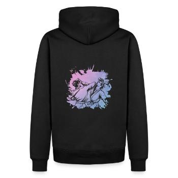 Karate - Männer Premium Bio Hoodie - Schwarz - Hinten - Nico (187cm)