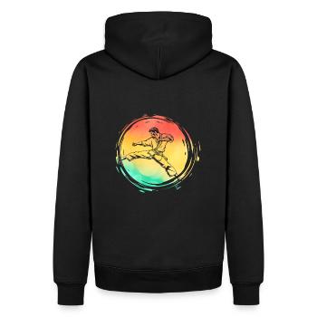 Karaté - Sweat à capuche Premium bio Homme - noir - Dos - Nico (187cm)