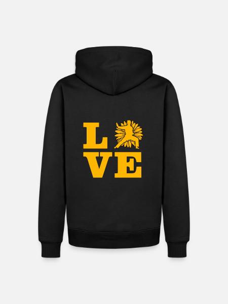 Liebe Karate - Männer Premium Bio Hoodie - Schwarz