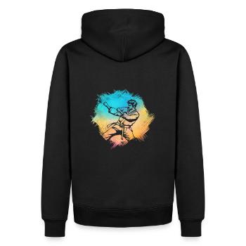 Karaté - Sweat à capuche Premium bio Homme - noir - Dos - Nico (187cm)