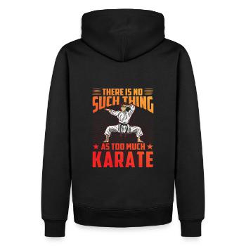 Il n’y a jamais trop de karaté - Sweat à capuche Premium bio Homme - noir - Dos - Nico (187cm)