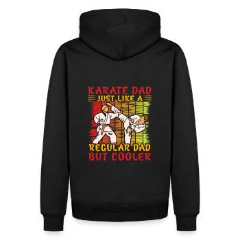 Karate Dad wie ein normaler Papa, nur cooler - Männer Premium Bio Hoodie - Schwarz - Hinten - Nico (187cm)