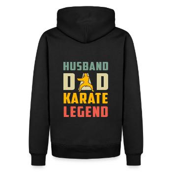 Ehemann Papa Karate Legende - Männer Premium Bio Hoodie - Schwarz - Hinten - Nico (187cm)