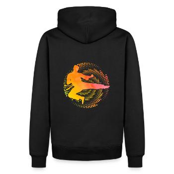 Karaté - Sweat à capuche Premium bio Homme - noir - Dos - Nico (187cm)