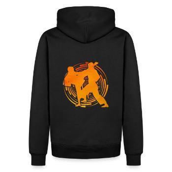 Karaté - Sweat à capuche Premium bio Homme - noir - Dos - Nico (187cm)