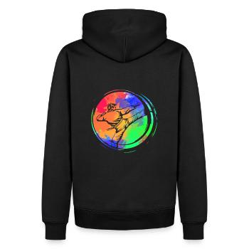 Karaté - Sweat à capuche Premium bio Homme - noir - Dos - Nico (187cm)