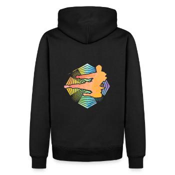 Karaté - Sweat à capuche Premium bio Homme - noir - Dos - Nico (187cm)