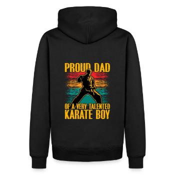 Fier papa d’un garçon de karaté très talentueux - Sweat à capuche Premium bio Homme - noir - Dos - Nico (187cm)
