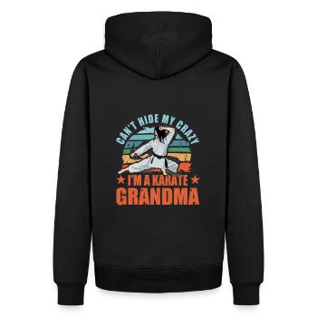 Je ne peux pas cacher ma folie Je suis une grand-mère karaté - Sweat à capuche Premium bio Homme - noir - Dos - Nico (187cm)