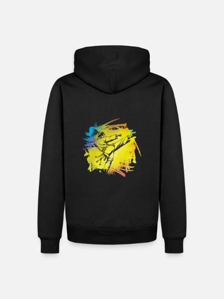 Karaté - Sweat à capuche Premium bio Homme - noir