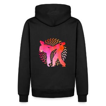 Karaté - Sweat à capuche Premium bio Homme - noir - Dos - Nico (187cm)