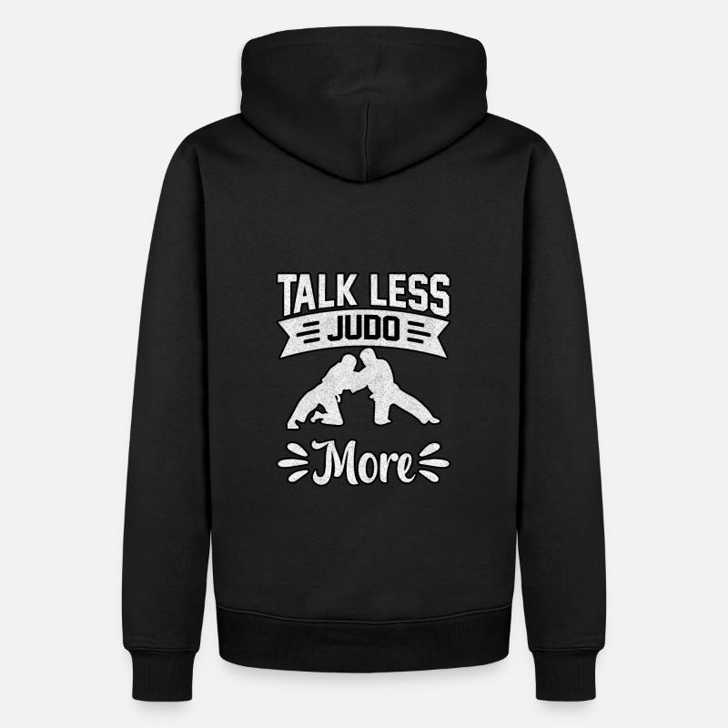 Parler moins de judo plus - Sweat à capuche Premium bio Homme - noir