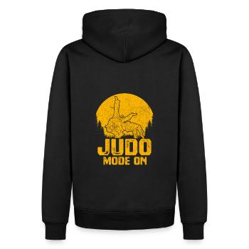 Mode judo activé - Sweat à capuche Premium bio Homme - noir - Dos - Nico (187cm)