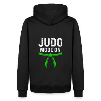 Judo Mode on - Men’s Premium Organic Hoodie - black - Back - Nico (187cm)