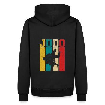 Judo - Sweat à capuche Premium bio Homme - noir - Dos - Nico (187cm)