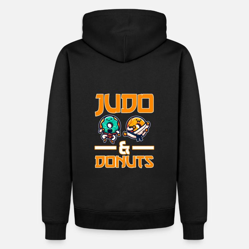 Judo und Donuts - Männer Premium Bio Hoodie - Schwarz