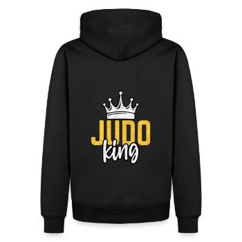 Roi du judo - Sweat à capuche Premium bio Homme - noir - Dos - Nico (187cm)